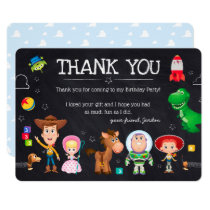 Toy Story Chalkboard Birthday | Thank You Invitation