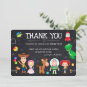 Toy Story Chalkboard Birthday | Thank You Invitation (Standing Front)