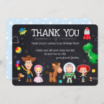 Toy Story Chalkboard Birthday | Thank You Invitation