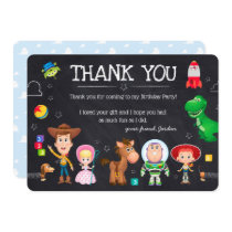 Toy Story Chalkboard Birthday | Thank You Invitation
