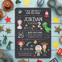 Toy Story Chalkboard - Two Infinity and Beyond  Invitation