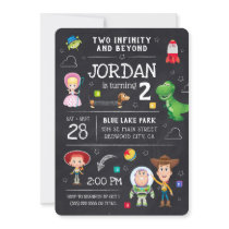 Toy Story Chalkboard - Two Infinity and Beyond Invitation