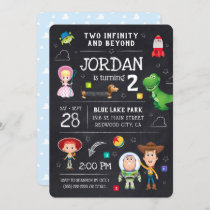 Toy Story Chalkboard - Two Infinity and Beyond  Invitation