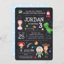 Toy Story Chalkboard Virtual Birthday Invitation