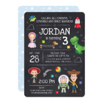 Toy Story Chalkboard Virtual Birthday Invitation