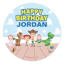Toy Story Character Birthday Classic Round Sticker
