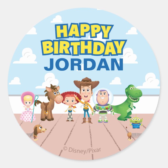 Toy Story Character Birthday Classic Round Sticker Zazzle Com