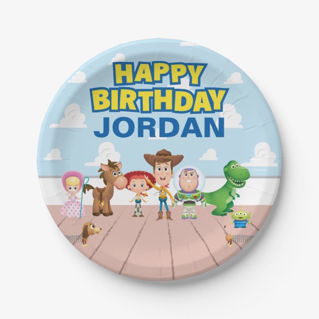 Toy Story Character Birthday Paper Plates (Front)