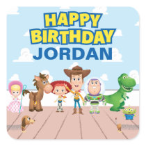 Toy Story Character Birthday Square Sticker