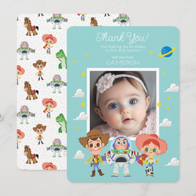 Toy Story Characters | 2 Infinity and Beyond Thank You Card (Front/Back)