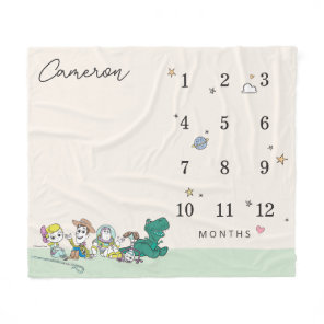 Toy Story Characters | Baby Monthly Milestone Fleece Blanket