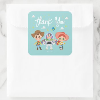 Toy Story Characters Baby Shower Thank You Square Sticker by ToyStory at Zazzle