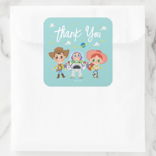 Toy Story Characters Baby Shower Thank You Square Sticker