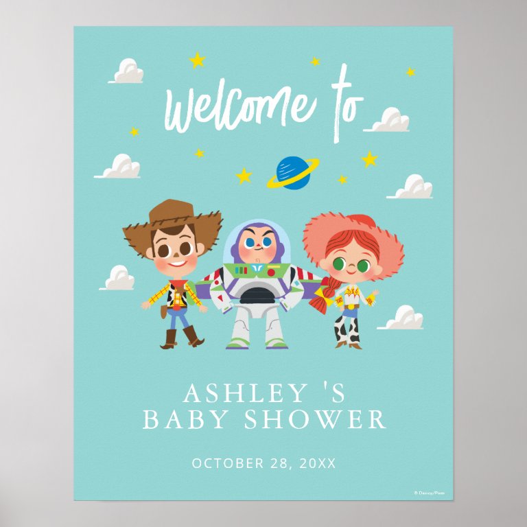 Toy Story Characters Baby Shower Welcome Sign