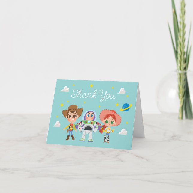 Toy Story Characters Birthday Thank You Card (Front)