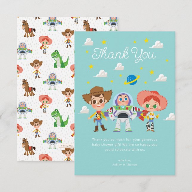 Toy Story Characters Birthday Thank You Card (Front/Back)