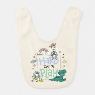 Toy Story Characters   Hard Day of Play Baby Bib