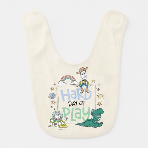 Toy Story Characters  Hard Day of Play Baby Bib
