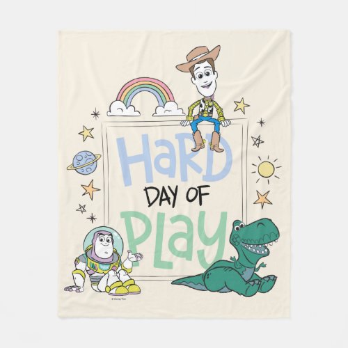 Toy Story Characters  Hard Day of Play Fleece Blanket
