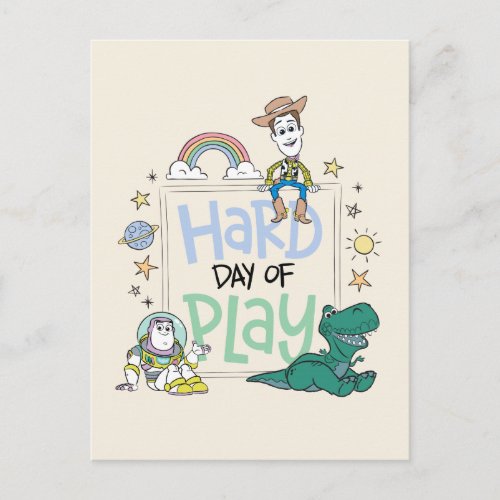 Toy Story Characters  Hard Day of Play Postcard
