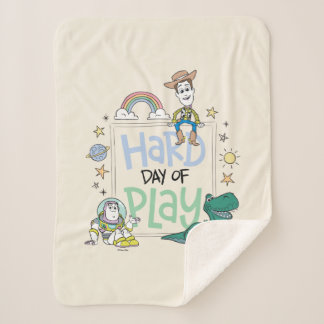 Toy Story Characters | Hard Day of Play Sherpa Blanket