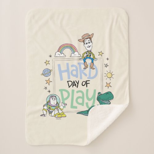 Toy Story Characters  Hard Day of Play Sherpa Blanket