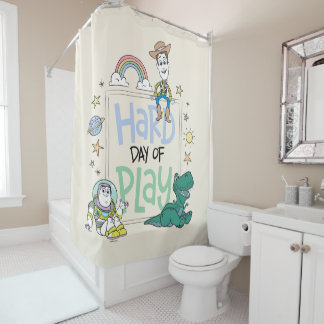 Toy Story Characters | Hard Day of Play Shower Curtain