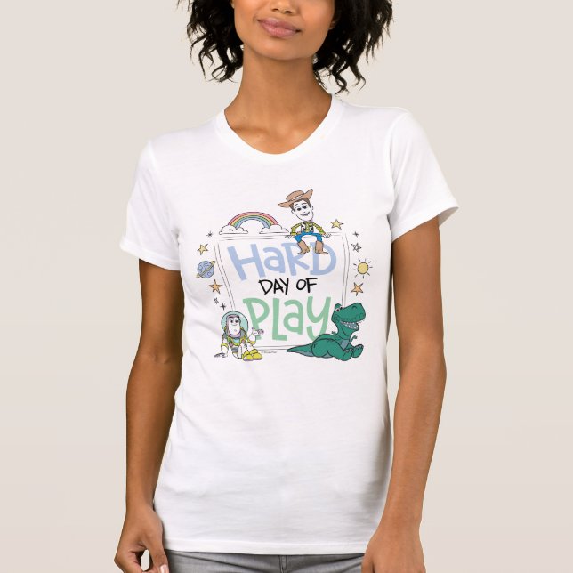 Toy Story Characters | Hard Day of Play T-Shirt (Front)