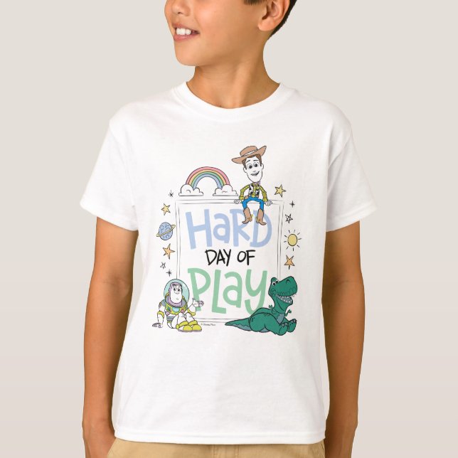 Toy Story Characters | Hard Day of Play T-Shirt (Front)