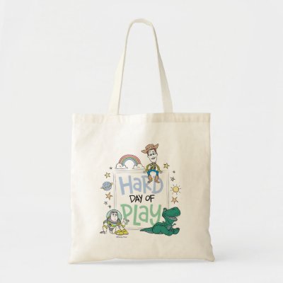 Toy Story Characters | Hard Day of Play Tote Bag