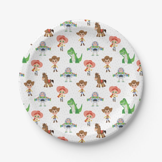 Toy Story Characters Pattern Baby Shower Paper Plates (Front)