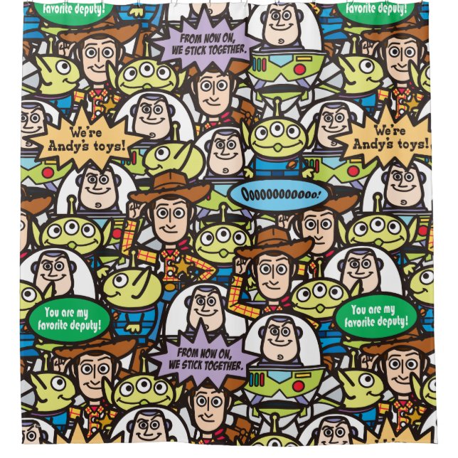 Toy Story | Cute Toy Pattern Shower Curtain (Front)