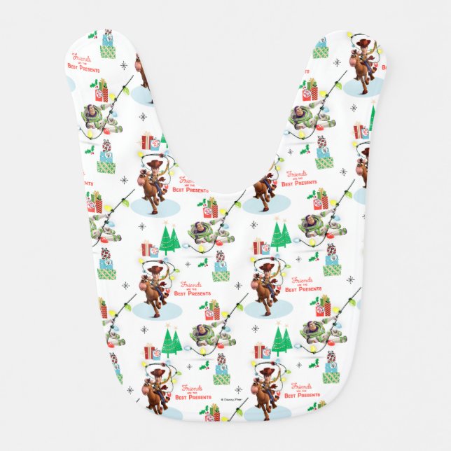Toy Story | Friends Are The Best Presents Baby Bib (Front)