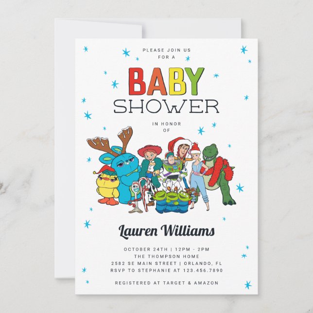 Toy Story Holiday Baby Shower Invitation (Front)