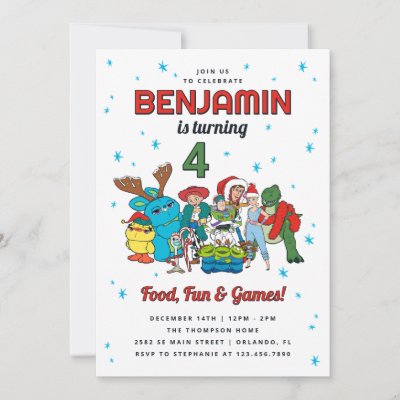 Toy Story Holiday Birthday Invitation