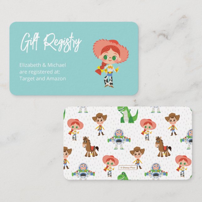 Toy Story - Jessie Baby Shower Gift Registry Enclosure Card (Front/Back)