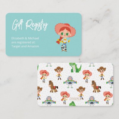 Toy Story - Jessie Baby Shower Gift Registry Enclosure Card