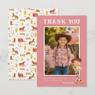 Toy Story Jessie Cowgirl Western Birthday Thank You Card