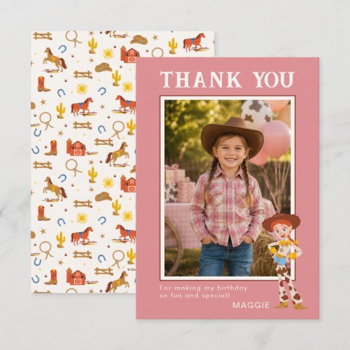 Toy Story Jessie Cowgirl Western Birthday Thank You Card