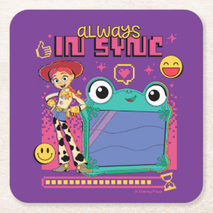Toy Story Jessie & Lilypad "Always in Sync" Square Paper Coaster