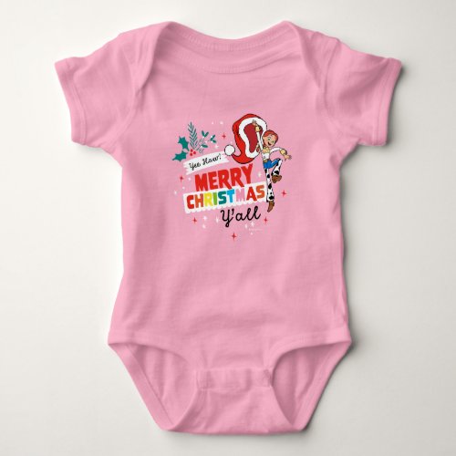 Toy Story Jessie  Merry Christmas Yall Baby Bodysuit