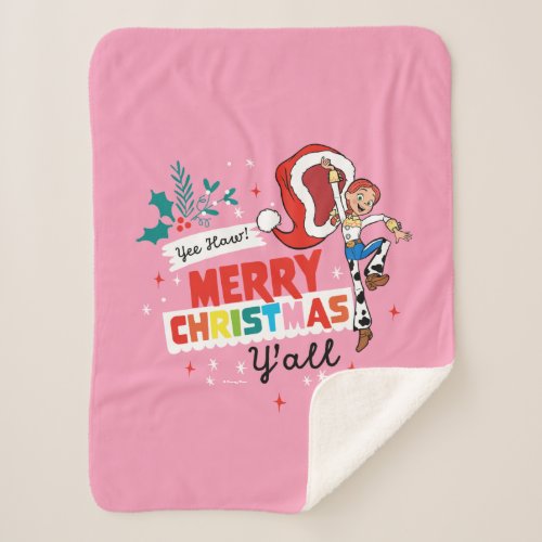 Toy Story Jessie  Merry Christmas Yall Sherpa Blanket