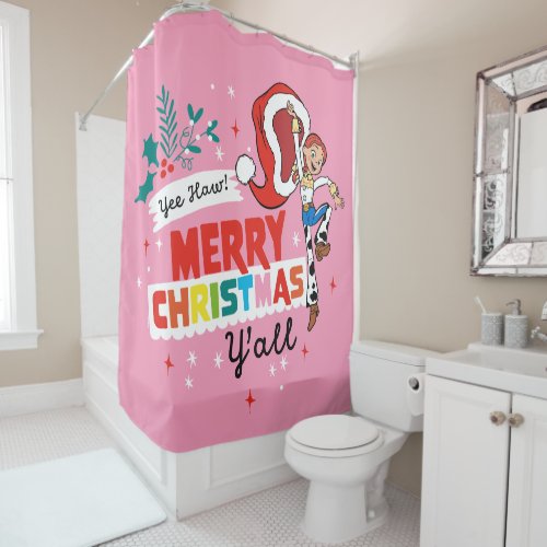 Toy Story Jessie  Merry Christmas Yall Shower Curtain