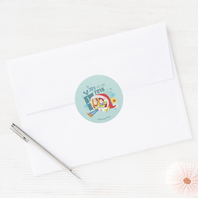 Toy Story | Joy to the Toys Classic Round Sticker (Envelope)