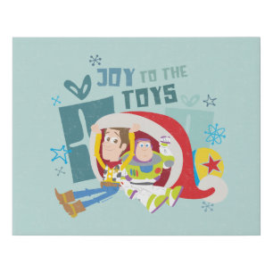 Toy Story   Joy to the Toys Faux Canvas Print