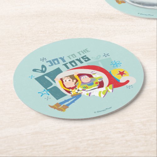 Toy Story  Joy to the Toys Round Paper Coaster
