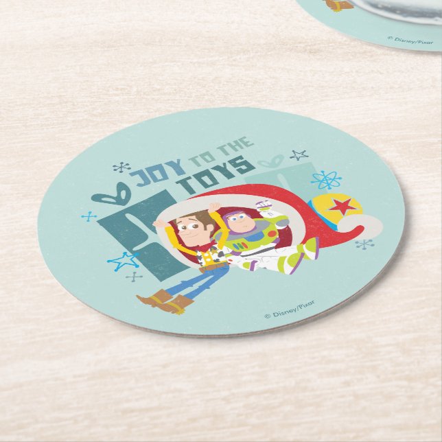 Toy Story | Joy to the Toys Round Paper Coaster (Angled)