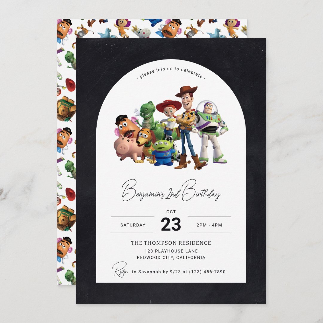 Toy Story Kid's Birthday Invitation (Front/Back)