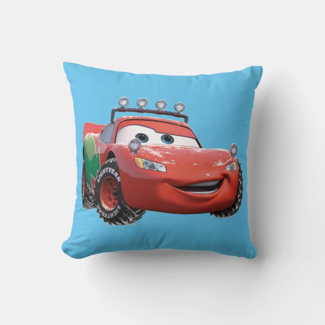 Toy Story | Lightning McQueen Looking Good Throw Pillow (Front)