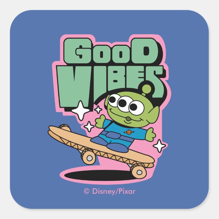 Toy Story | Little Green Men Good Vibes Square                    Sticker